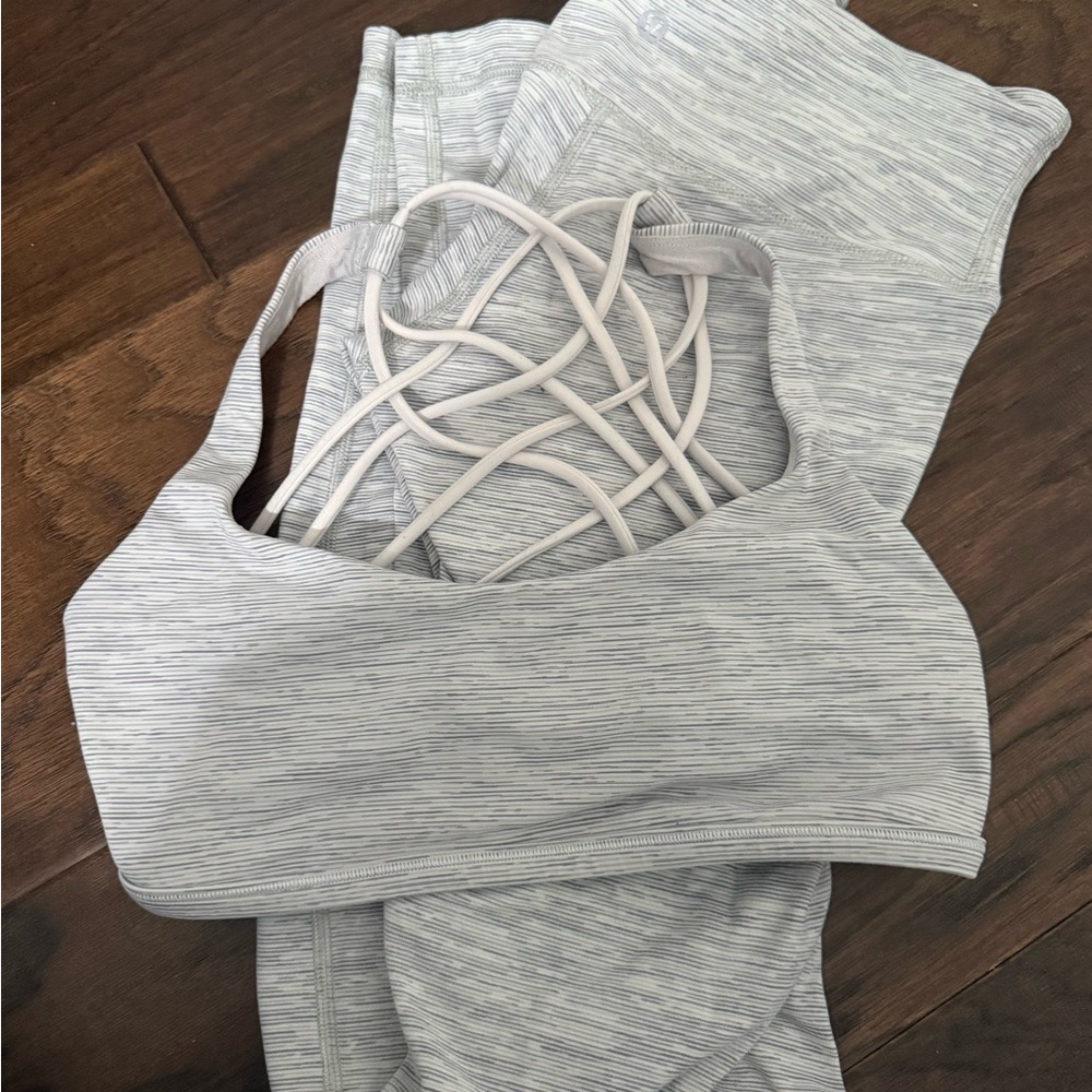Lululemon Athletica Light Gray Sports Bra and Leggings